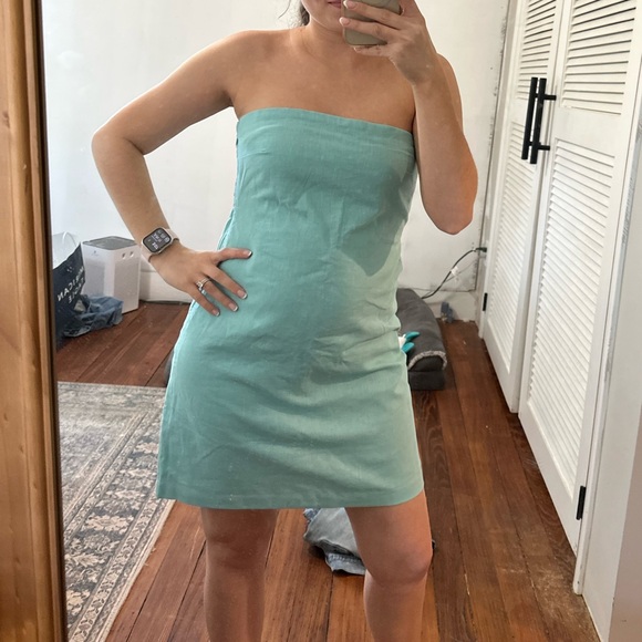 Aqua Scarlett Strapless Linen Blend Skort - Picture 4 of 4